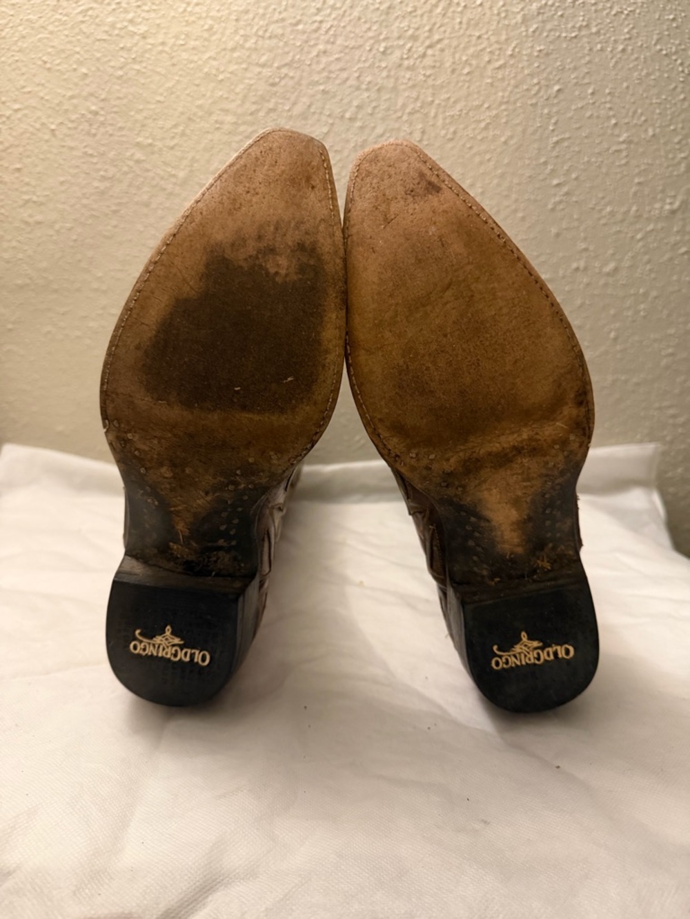 Old Gringo Tan Embroidered Leather Cowboy Boots, pre-owned, Sz7 - Picture 12 of 16